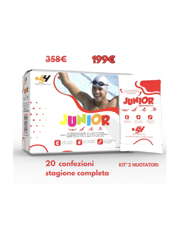 Swim Your Style Junior 14 bust – Pacchetto Stagione Completa (10 mesi)/KIT*2 NUOTATORI ANNUALE